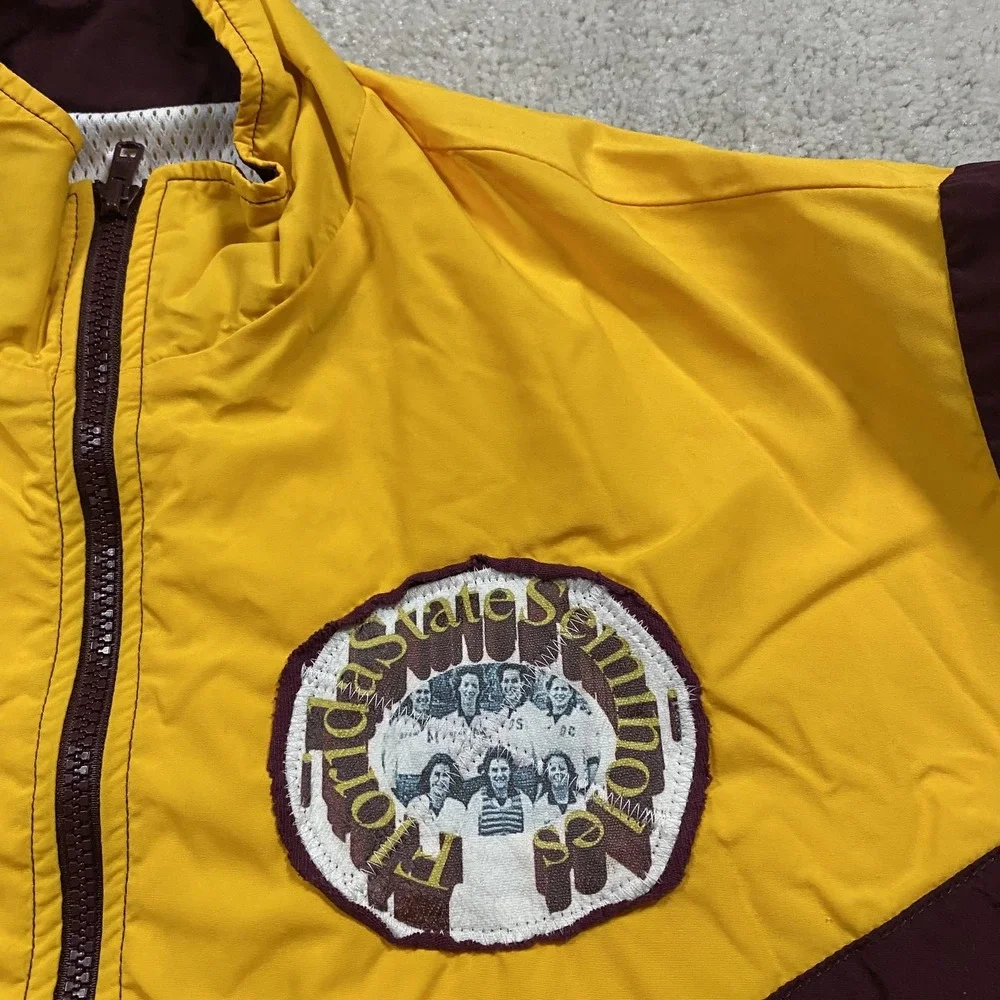 VTG Florida State Seminoles Jacket Womens L Red Yellow NCAA Rowing Boathouse